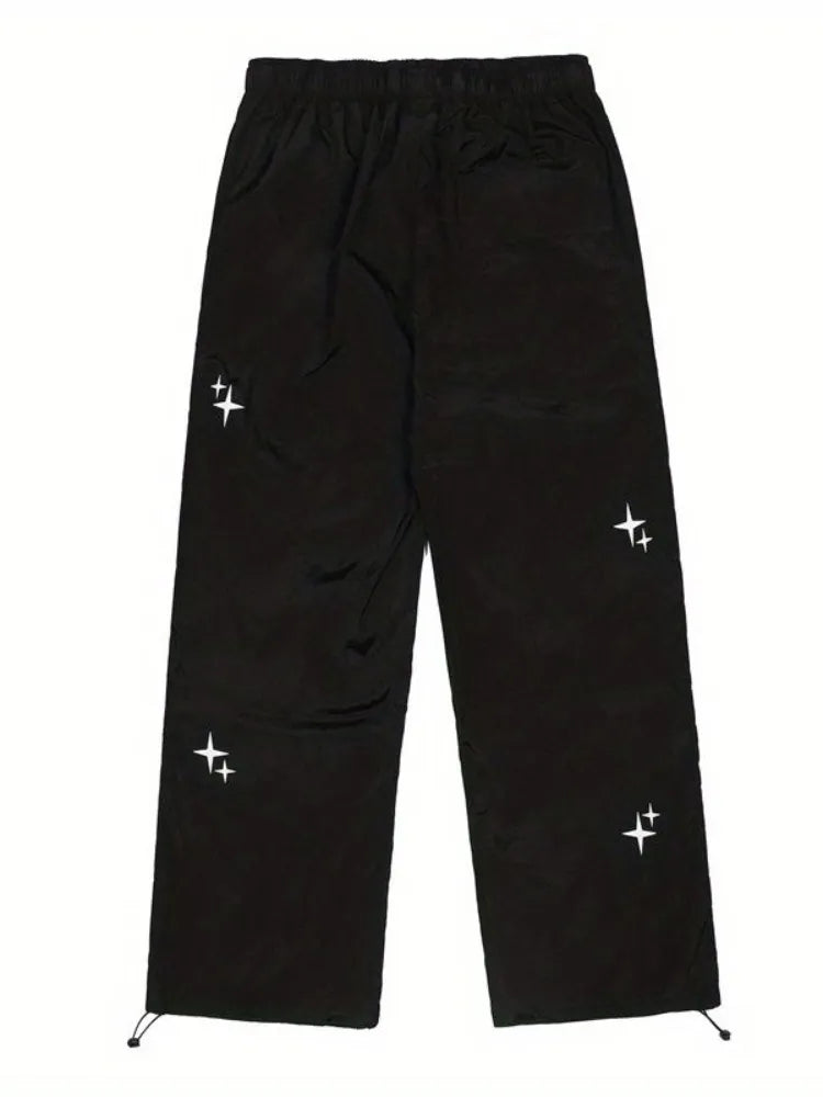 Sparkle Pattern Parachute Pants