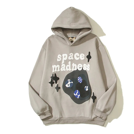 SUDADERA CON CAPUCHA DE LOCURA ESPACIAL DE PLANETA ROTO